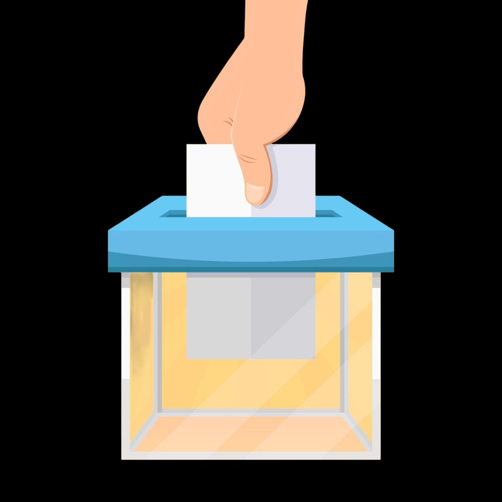 hand putting note into suggestion box