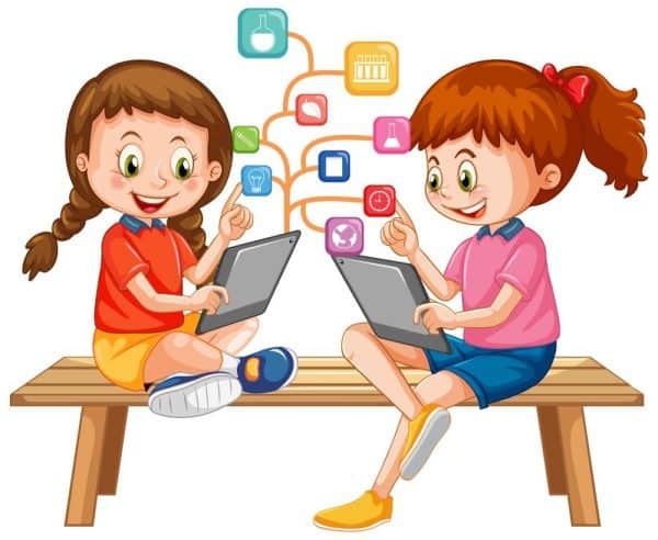 teens using tablets to explore internet