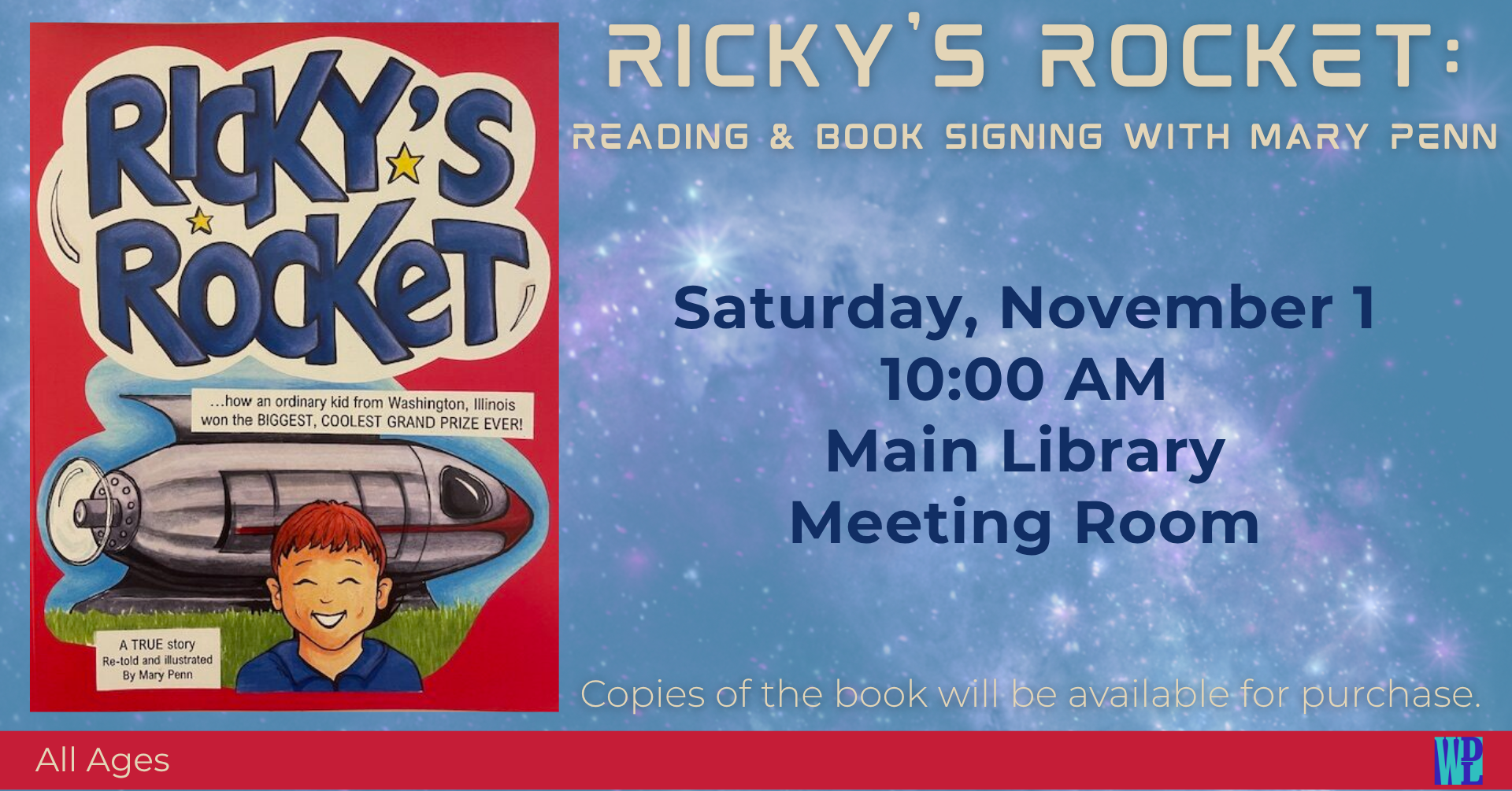 Washington District Library| image: Ricky’s Rocket: Reading & Book Signing with Mary Penn